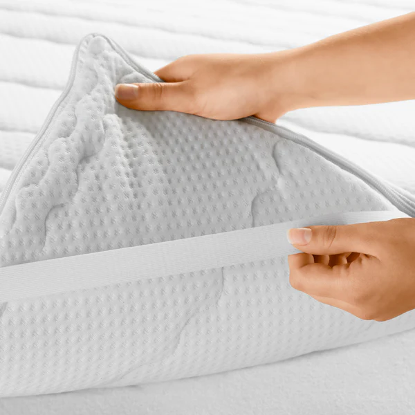 Matratzen-Topper Basic - Polyester/Polyetherschaum/Baumwolle - Weiß - 100x200 cm - Image 3