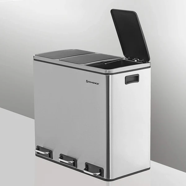 Mülleimer Montferrat II - Stahl / Polypropylen - Silber / Schwarz - Image 5