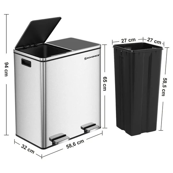 Mülleimer Montferrat III - Stahl / Kunststoff - Silber - Image 9