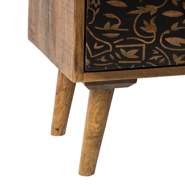 Nachtkommode Rygge - Mango massiv - Mango / Schwarz - Image 6
