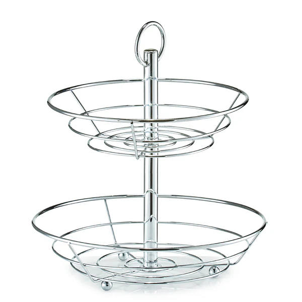 Obst-Etagere Zicavo - Metall - silber - Ø 26 x 29