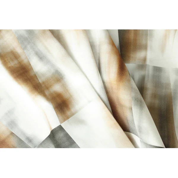 Ösenschal Aquarell - Webstoff - Weiß / Hellbraun - Image 4
