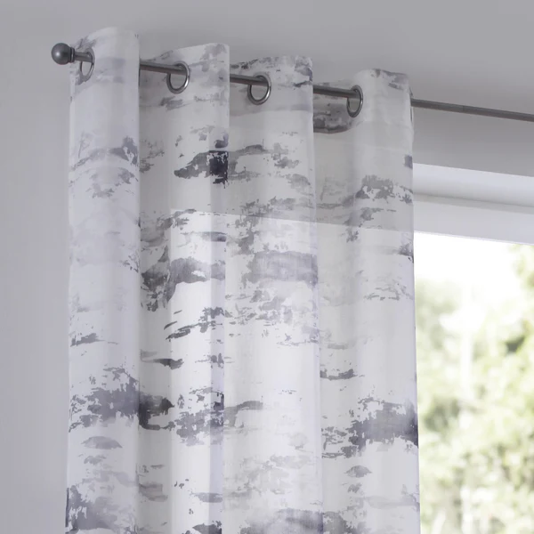 Ösenschal Claude - Polyester - Weiß / Grau - 135 x 225 cm - Image 5