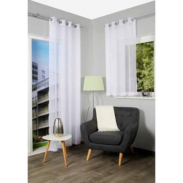 Ösenschal Dolly - Polyester - Weiß - 140 x 225 cm