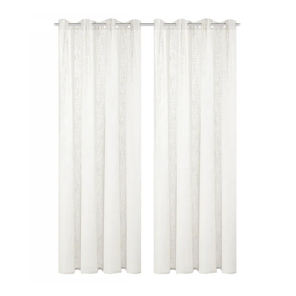 Ösenschal Softy 2er-Set - Polyester - Wollweiß - 140 x 160 cm