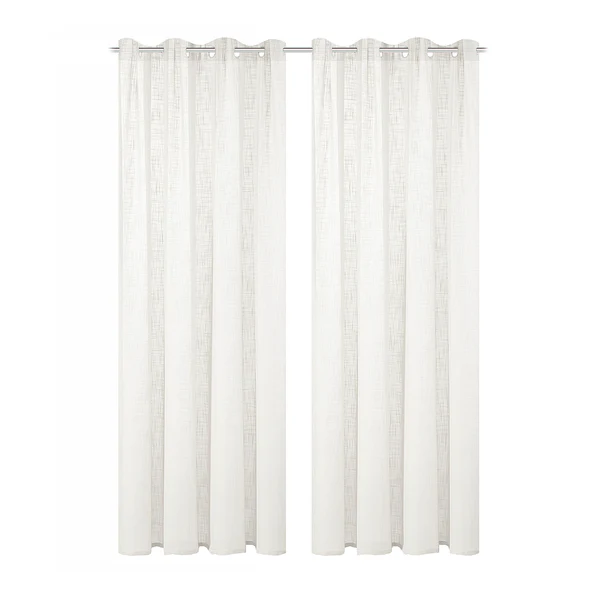 Ösenschal Softy 2er-Set - Polyester - Wollweiß - 140 x 225 cm