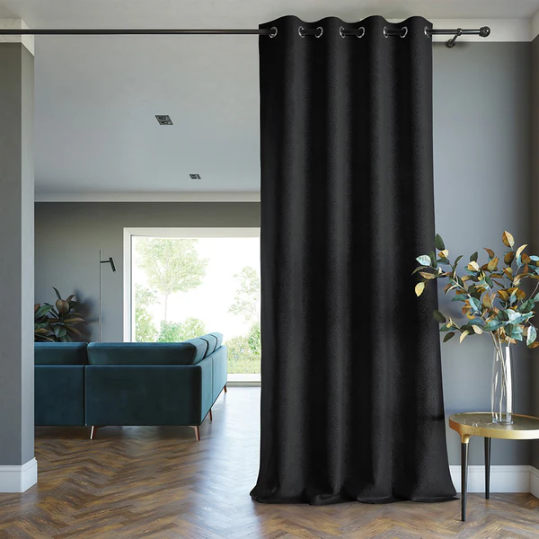 Ösenvorhang Amari - Polyester - Schwarz - Image 2