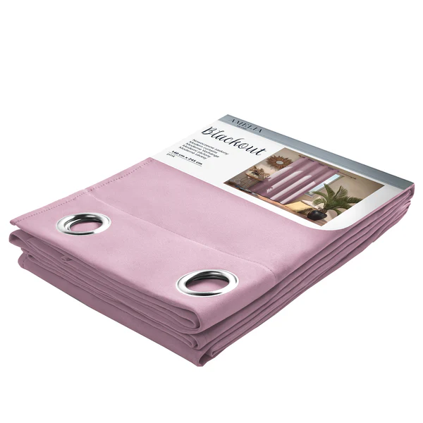 Ösenvorhang Blackout I - Polyester - Rosa - 140 x 245 cm