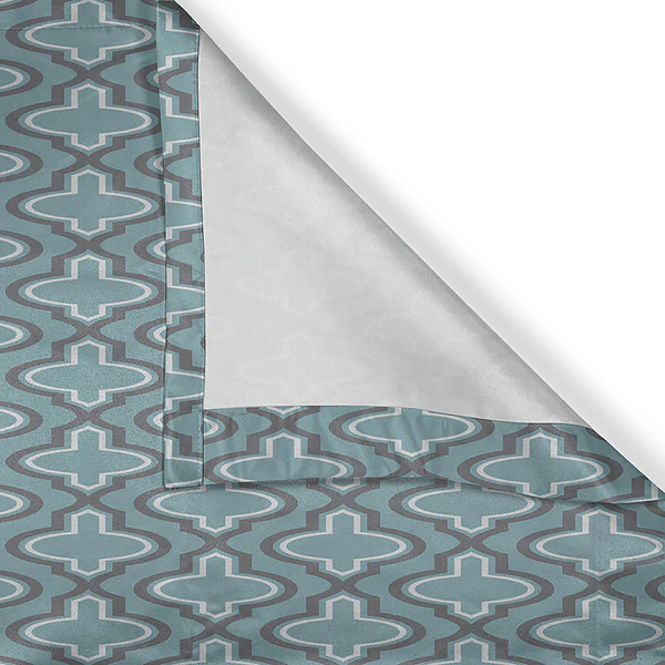 Ösenvorhang Clover 2er-Set - Polyester - Türkis - Höhe: 225 cm - Image 5