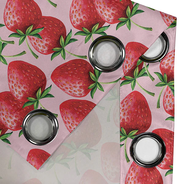 Ösenvorhang Strawberry 2er-Set - Polyester - Rot - Höhe: 225 cm - Image 2
