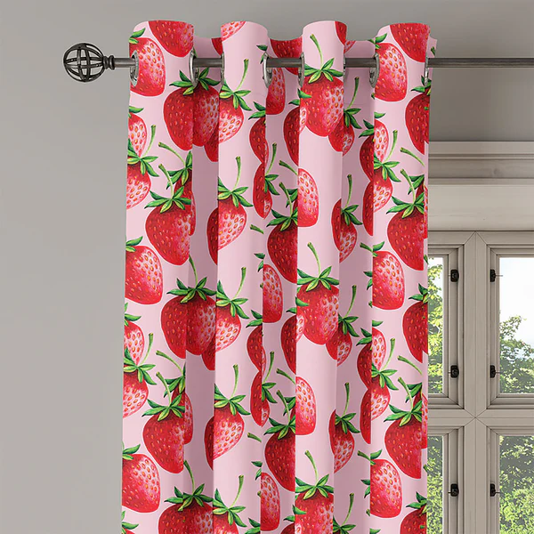 Ösenvorhang Strawberry 2er-Set - Polyester - Rot - Höhe: 225 cm - Image 3