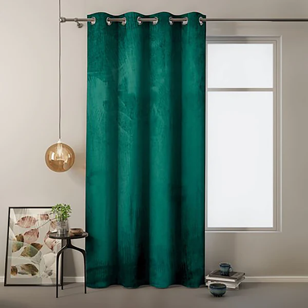 Ösenvorhang Velvet - Polyester - Grün - 140 x 245 cm - Image 2