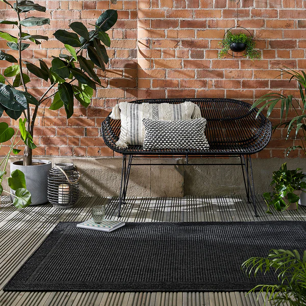 Outdoor-Teppich Weave - Polypropylen - Anthrazit - 80 x 150 cm - Anthrazit - 80 x 150 cm - Image 2