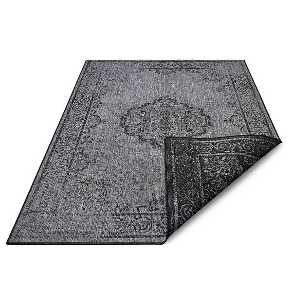 Outdoorteppich Cebu - Polypropylen - Silber / Grau - 80 x 150 cm - Image 3