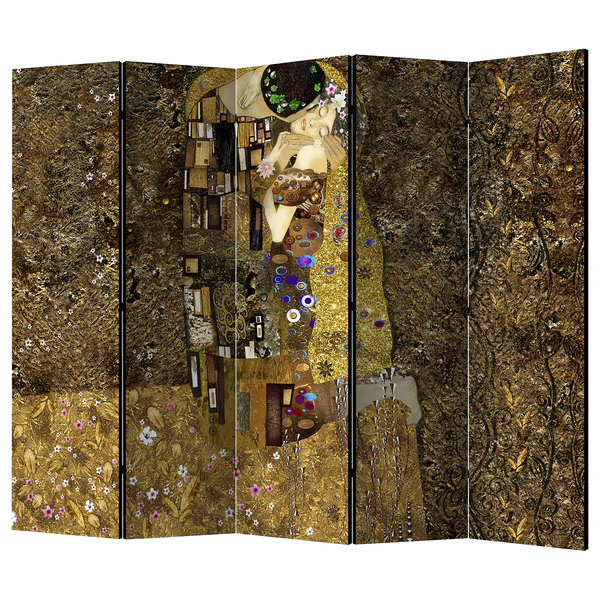 Paravent Golden Kiss - Vlies - Mehrfarbig - 5-teilig