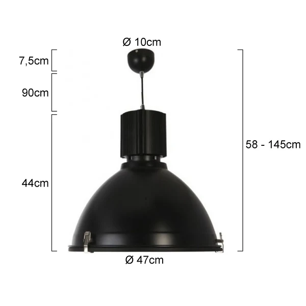 Pendeleuchte Warbier 1-flammig - Schwarz - Image 2