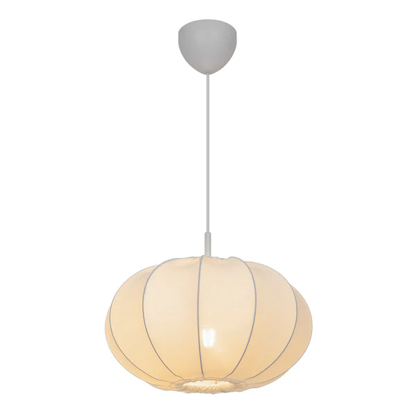 Pendelleuchte Aeron - Microfaser - Weiß - 1-flammig - Durchmesser: 40 cm - Image 4
