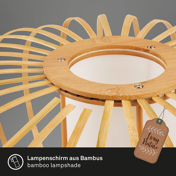 Pendelleuchte Agueiro - Aluminium / Bambus - Schwarz - Flammenanzahl: 3 - Image 6