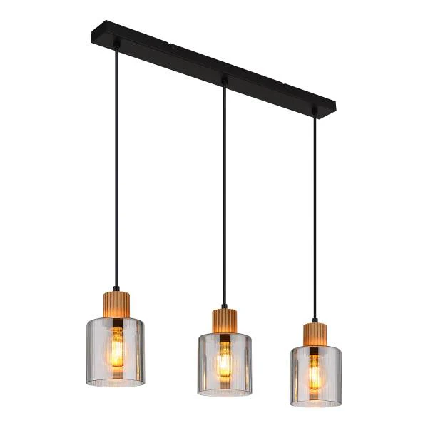 Pendelleuchte Aleidis Typ A - Rauchglas / Eisen - Flammenanzahl: 3 - Image 3