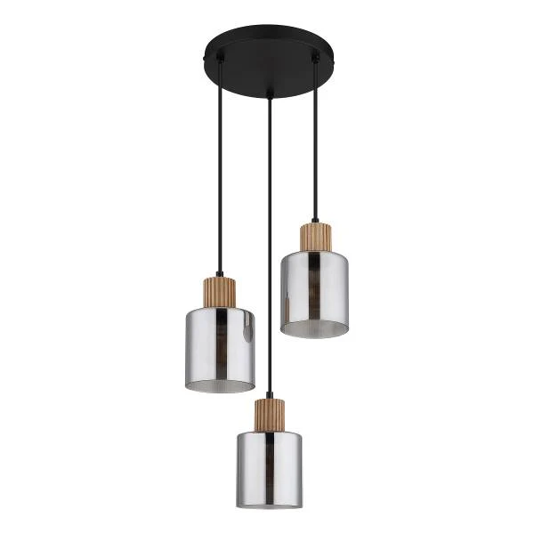 Pendelleuchte Aleidis Typ B - Rauchglas / Eisen - 3-flammig - Image 4