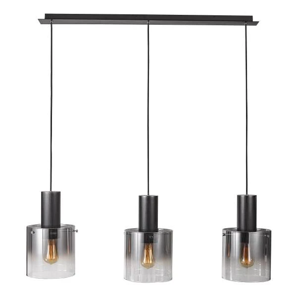 Pendelleuchte Alesund - Aluminium / Rauchglas - Schwarz - Flammenanzahl: 3 - Image 2
