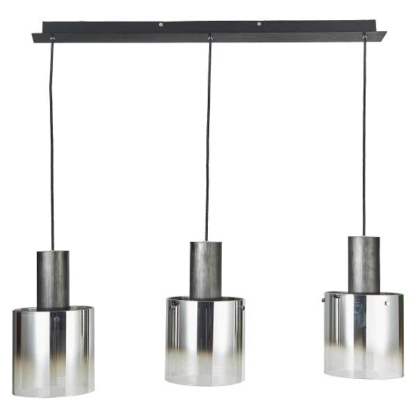Pendelleuchte Alesund - Aluminium / Rauchglas - Schwarz - Flammenanzahl: 3 - Image 3