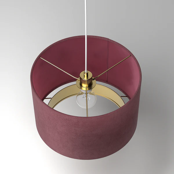 Pendelleuchte Alivio - Samt / Eisen - 1-flammig - Rosa - Image 5