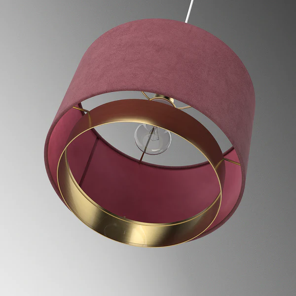 Pendelleuchte Alivio - Samt / Eisen - 1-flammig - Rosa - Image 6