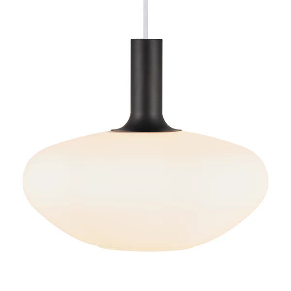 Pendelleuchte Alton IV - Opalglas / Stahl - 1-flammig