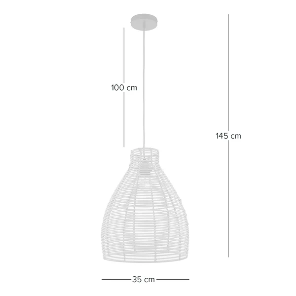 Pendelleuchte Amdal - Rattan / Eisen - 1-flammig - Image 8