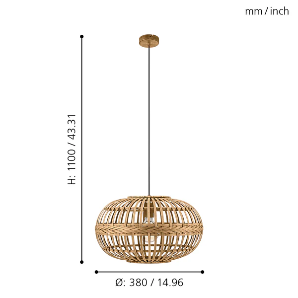 Pendelleuchte Amsfield I - Massivholz Bambus - 1-flammig - Image 4