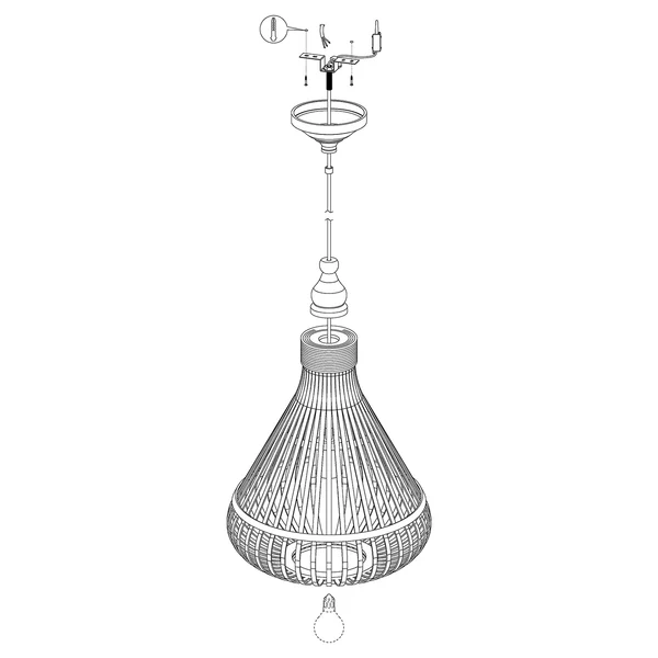 Pendelleuchte Amsfield II - Massivholz Bambus - 1-flammig - Image 6