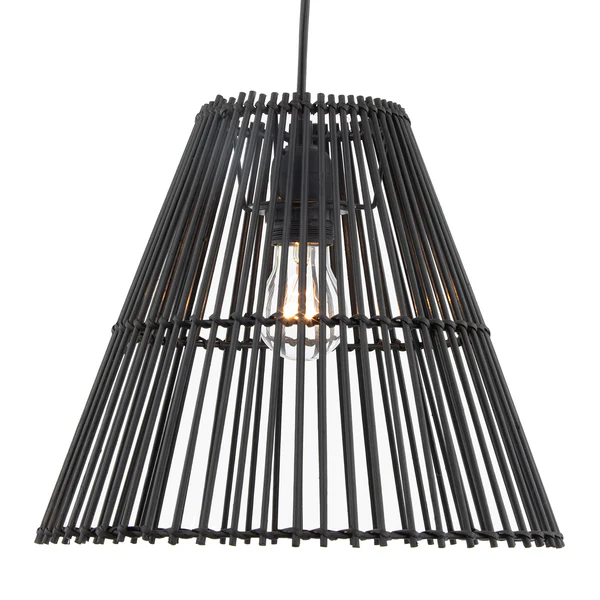 Pendelleuchte Apulien I - Rattan / Eisen - 1-flammig