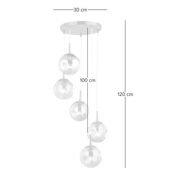 Pendelleuchte Arta II - Rauchglas / Eisen - 5-flammig - Rauchgrau - Image 10