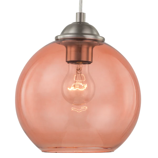 Pendelleuchte Arveda - Glas / Eisen - 1-flammig - Rosa