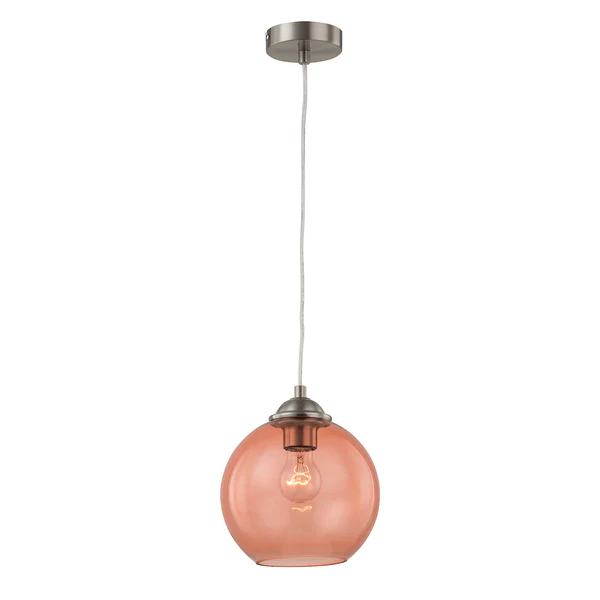 Pendelleuchte Arveda - Glas / Eisen - 1-flammig - Rosa - Image 2