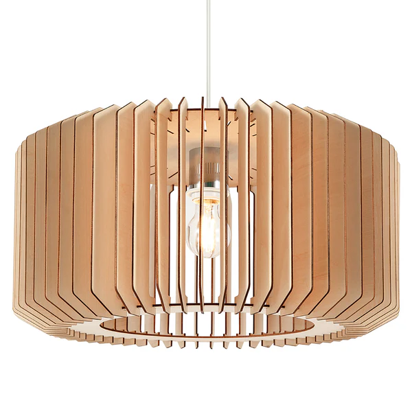Pendelleuchte Asti - Linde / Holzwerkstoff - Natur - 1-flammig - 50 x 25 cm