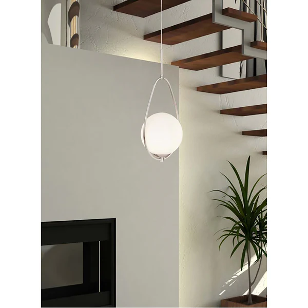 Pendelleuchte Avalon - Opalglas / Stahl - 1-flammig - Image 2