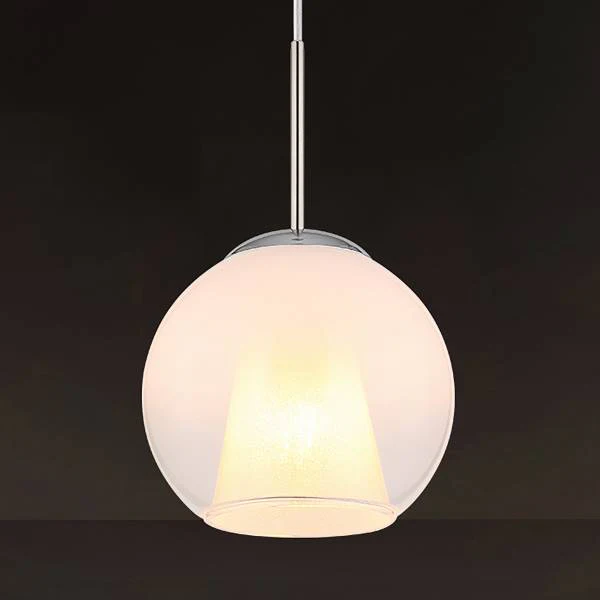 Pendelleuchte Barry Typ I - Opalglas / Eisen - 1-flammig