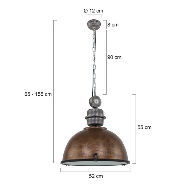 Pendelleuchte Bikkel - Stahl / Glas - 1-flammig - Braun - Image 7