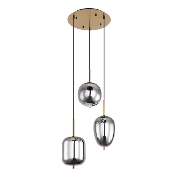 Pendelleuchte Blacky II - Glas / Eisen - 3-flammig - Image 3