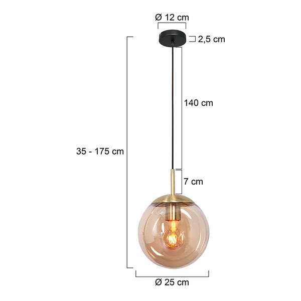 Pendelleuchte Bollique 1-flammig - Aluminium - Messing - Image 12