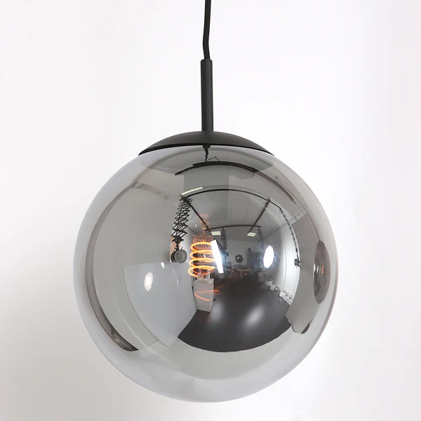 Pendelleuchte Bollique 3-flammig - Eisen / Rauchglas - Schwarz - 3-flammig - Image 6