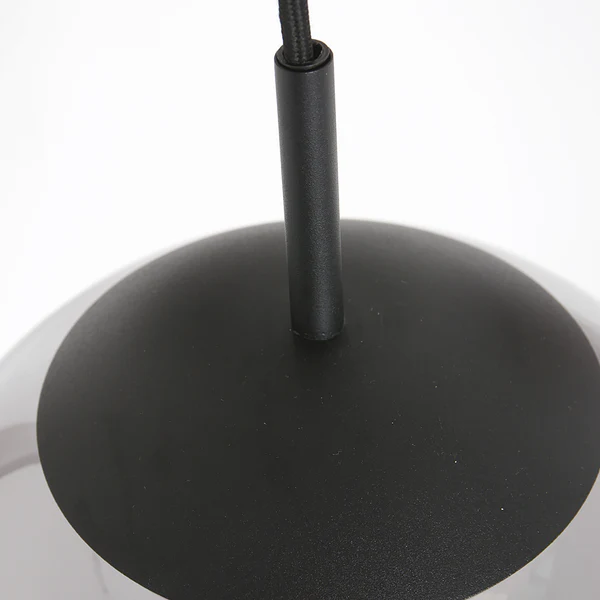 Pendelleuchte Bollique 3-flammig Rund - Eisen / Rauchglas - Schwarz - 3-flammig - Image 7