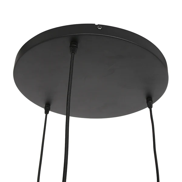 Pendelleuchte Bollique 3-flammig Rund - Eisen / Rauchglas - Schwarz - 3-flammig - Image 8