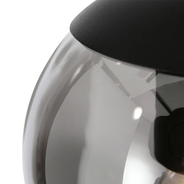 Pendelleuchte Bollique 5-flammig - Rauchglas / Aluminium - Schwarz - Image 8