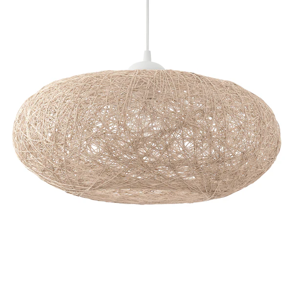 Pendelleuchte Campilo - Mischgewebe / Kunststoff - 1-flammig - Beige