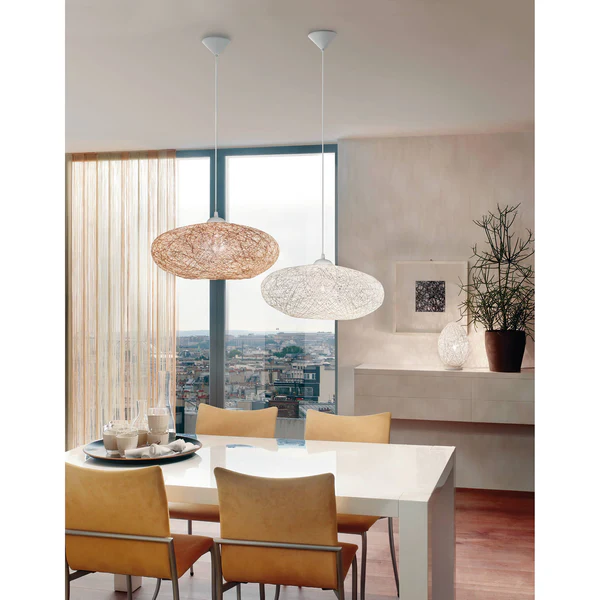 Pendelleuchte Campilo - Mischgewebe / Kunststoff - 1-flammig - Beige - Image 7