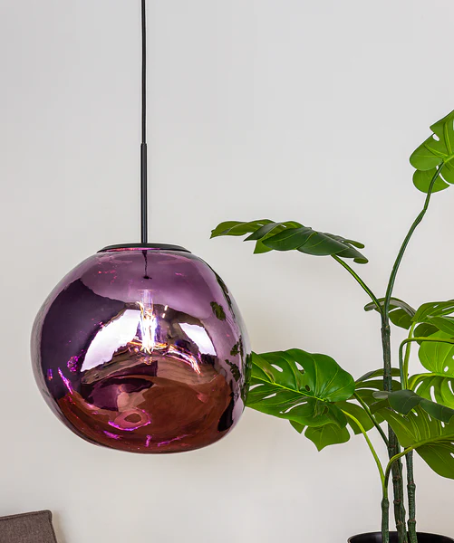 Pendelleuchte Canopus Typ B - Klarglas / Aluminium - 1-flammig - Violett - Image 2