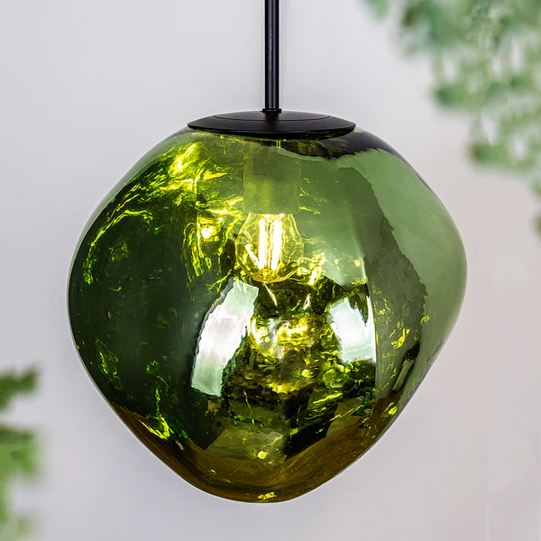 Pendelleuchte Canopus Typ C - Klarglas / Aluminium - 1-flammig - Grün
